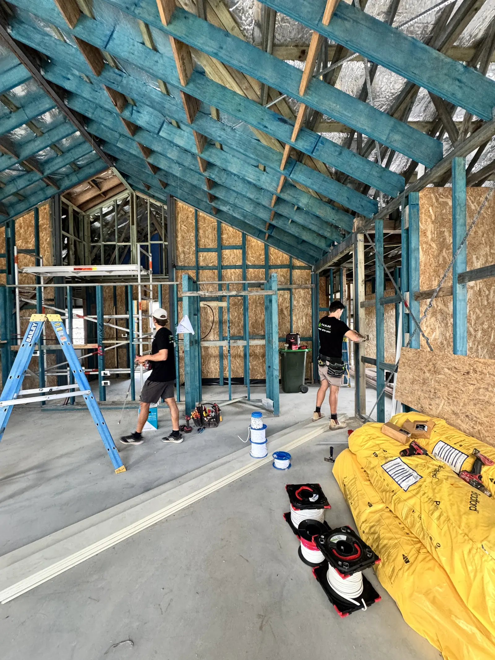 Electrical fit-out in progress