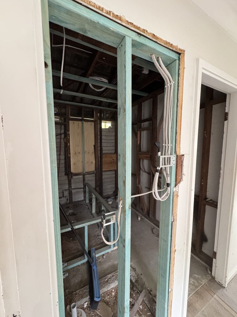 Internal Electrical work being completed on a renovation project in Newcastle by our team of Electricians