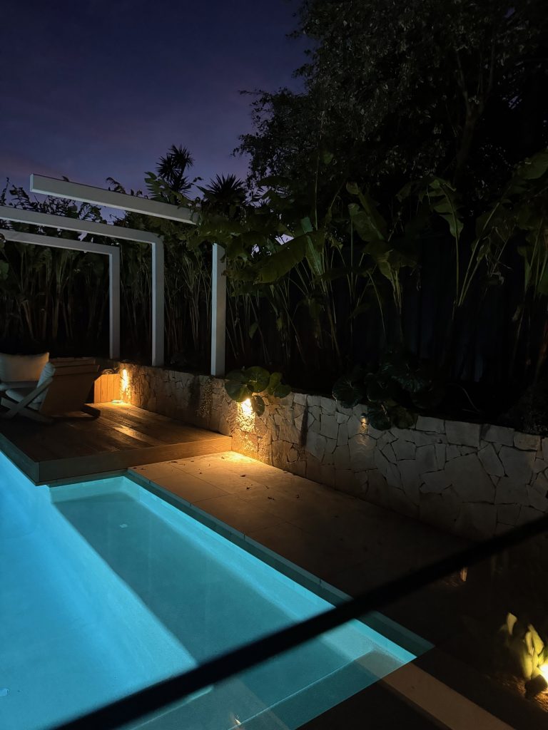 Our Electrician Newcastle completed a outdoor light installation on a pool surrounds.