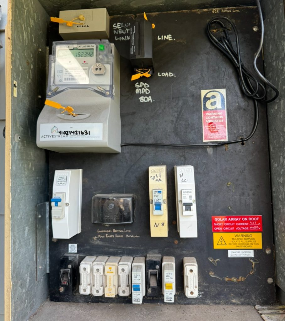 The old Switch board before the switch board upgrade was completed by our team of Electricians in newcastle